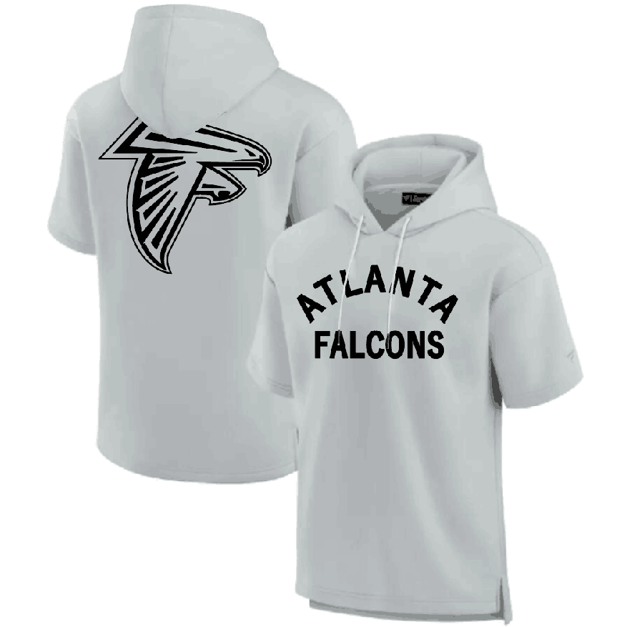 Men's Atlanta Falcons Gray Super Soft Fleece Short Sleeve Hoodie